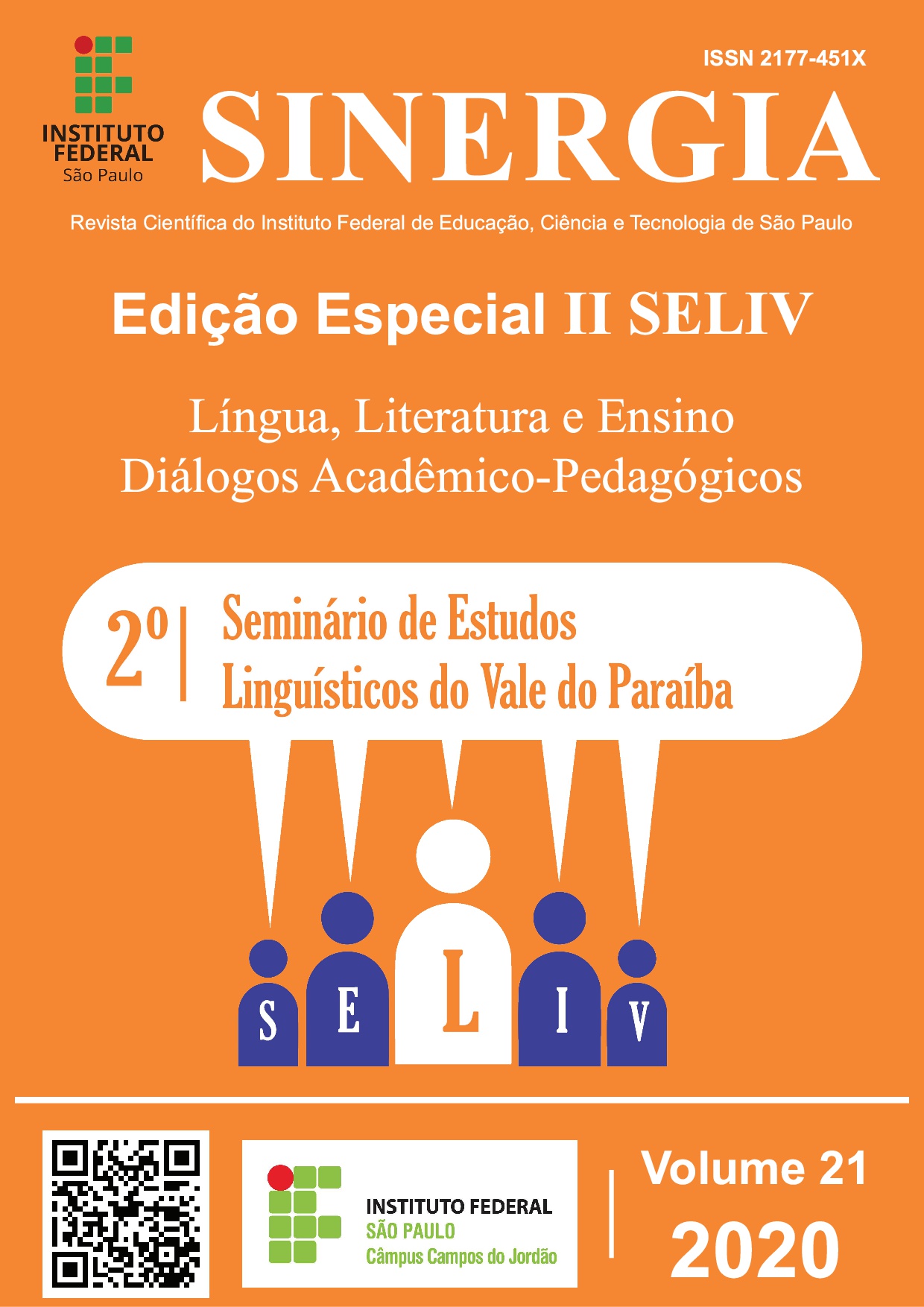 					Visualizar v. 21: Edição Especial - Seminário de Estudos Linguísticos do Vale do Paraíba - II SELIV
				